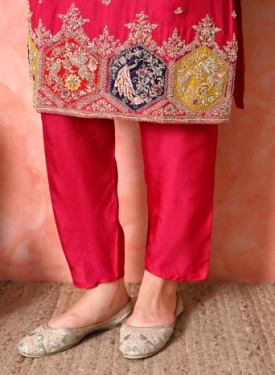 Desi India Women's Rani Embroidered Salwar Suit Set, Traditional Ethnic Wear with Dupatta