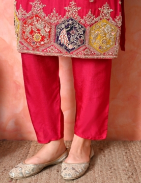 Desi India Women's Rani Embroidered Salwar Suit Set, Traditional Ethnic Wear with Dupatta