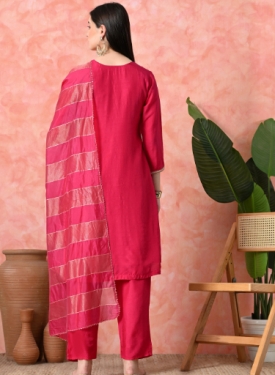 Desi India Women's Rani Embroidered Salwar Suit Set, Traditional Ethnic Wear with Dupatta