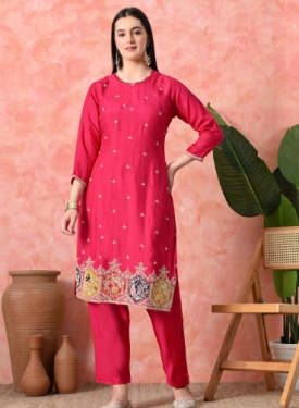 Desi India Women's Rani Embroidered Salwar Suit Set, Traditional Ethnic Wear with Dupatta