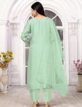 Powder Blue Pure Viscose Dola With Handwork Embroidered Salwar Suit Set with Dupatta