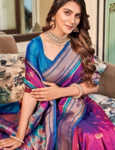 Berry Violet Paithani Silk Saree which in itself is a masterpiece