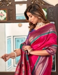 Rasberry Pink Paithani Silk Saree which in itself is a masterpiece