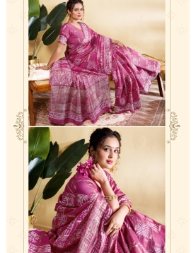 Elegant Mauve-Purple Soft Viscose Saree with Geometric Prints
