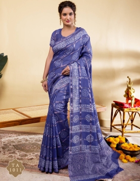 Indigo Blue Charm Soft Viscose Saree