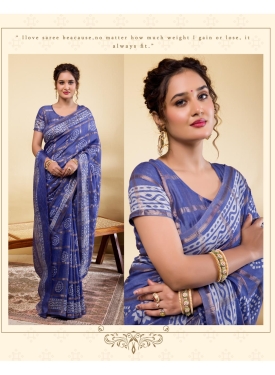 Indigo Blue Charm Soft Viscose Saree