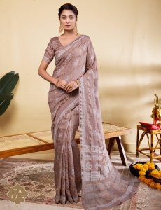 Elegant Mauve-Taupe Soft Viscose Saree