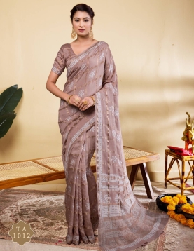 Elegant Mauve-Taupe Soft Viscose Saree