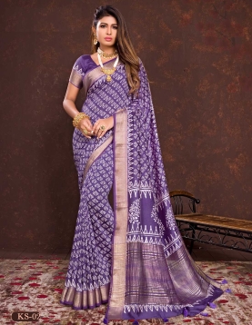 Brinjal Soft Viscos With Dabu Hand Block Print