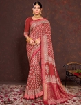 Brick Red Soft Viscos With Dabu Hand Block Print