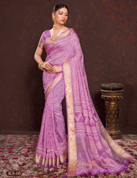 Lilac Soft Viscos With Dabu Hand Block Print