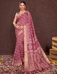 Wine Soft Viscos With Dabu Hand Block Print