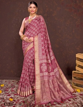 Wine Soft Viscos With Dabu Hand Block Print