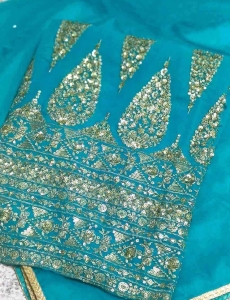 Pure Georgette Full Sequence Work Firozi Suit