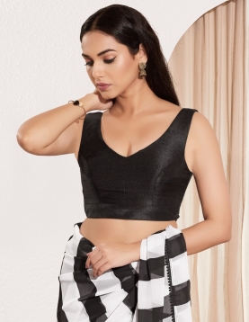 Elegant Black Mulberry Silk V-Neck Blouse