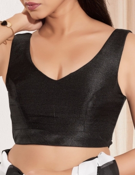 Elegant Black Mulberry Silk V-Neck Blouse