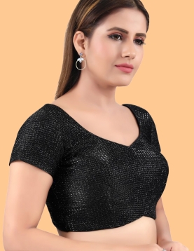 Black Sequin Embroidered Blouse