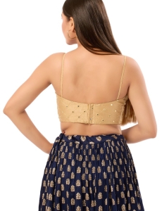 Art Silk Gold V Neck Blouse