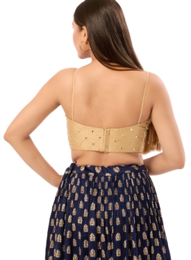 Art Silk Gold V Neck Blouse