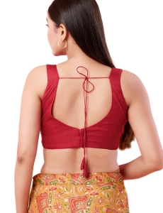 Silk Maroon V Neck Blouse