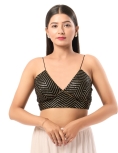 Art Silk Black V Neck Blouse