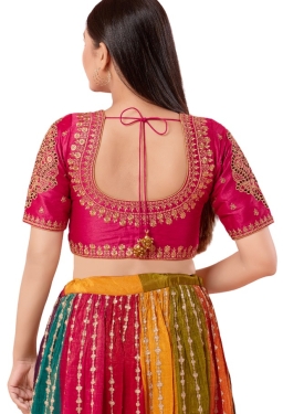 Magenta Elbow Sleeves Blouse