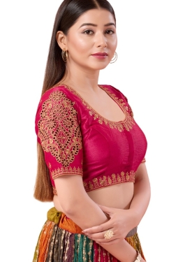 Magenta Elbow Sleeves Blouse