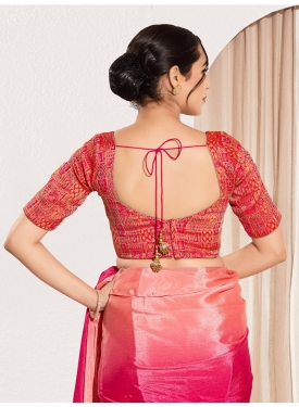  Red Brocade Padded Blouse