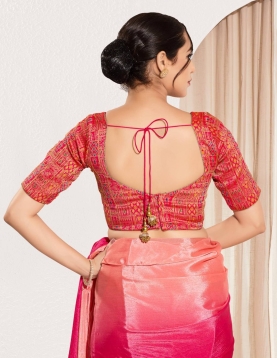  Red Brocade Padded Blouse