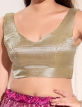 Antique Silver Sweetheart Neck Blouse