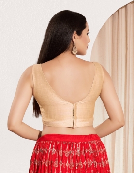 Cream Mulberry Silk V-Neck Blouse with Back Closure