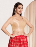 Cream Mulberry Silk V-Neck Blouse with Back Closure