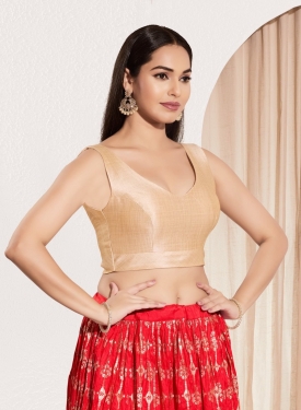 Cream Mulberry Silk V-Neck Blouse with Back Closure