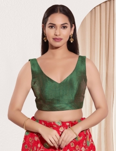  Elegant Dark Green blouse V Neck Blouse