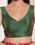  Elegant Dark Green blouse V Neck Blouse