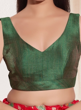  Elegant Dark Green blouse V Neck Blouse