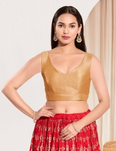 Radiant Antique Gold V neck blouse