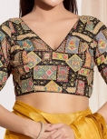 Vibrant Heritage Multi-Color Geometric Print Blouse in Viscose Rayon