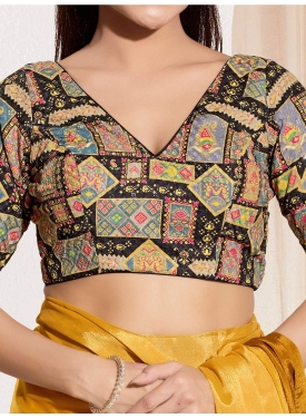 Vibrant Heritage Multi-Color Geometric Print Blouse in Viscose Rayon