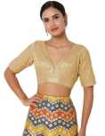 DARK GOLD EMBROIDERED BLOUSE