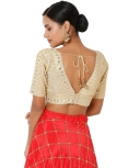 Gold Embroidered Art Silk Blouse