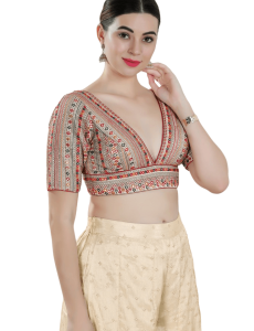 Sequin & Mirror Work Fancy Blouse In Multi