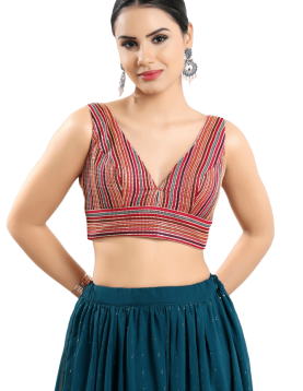 Pink V Neck Sleeveless Blouse