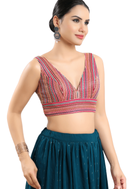 Pink V Neck Sleeveless Blouse