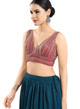 Pink V Neck Sleeveless Blouse