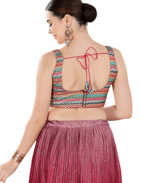 Black-Multi Zig Zag Sleeveless Blouse 