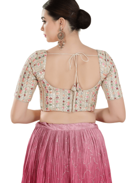 Tassar Silk Sequin Work Fancy in Off White 