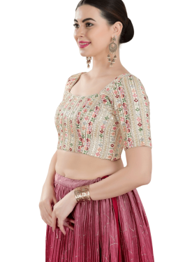 Tassar Silk Sequin Work Fancy in Off White 