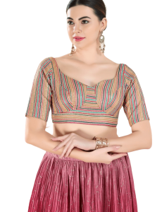 Multi Color Sequin Work Sweetheart Neckline Blouse