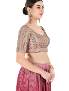 Multi Color Sequin Work Sweetheart Neckline Blouse